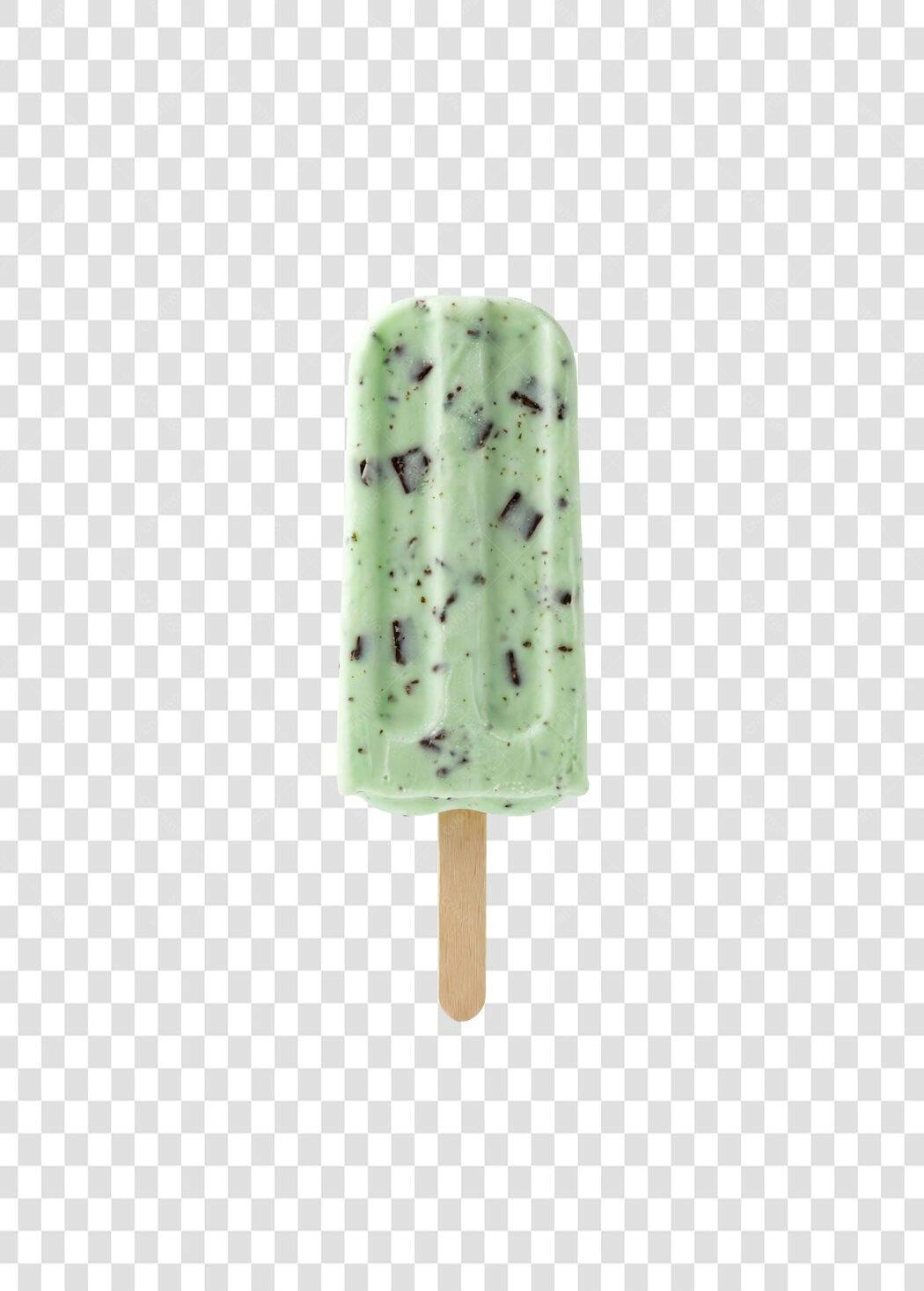 Foto Recortada Picolé Menta Chocolate PNG Fundo Transparente