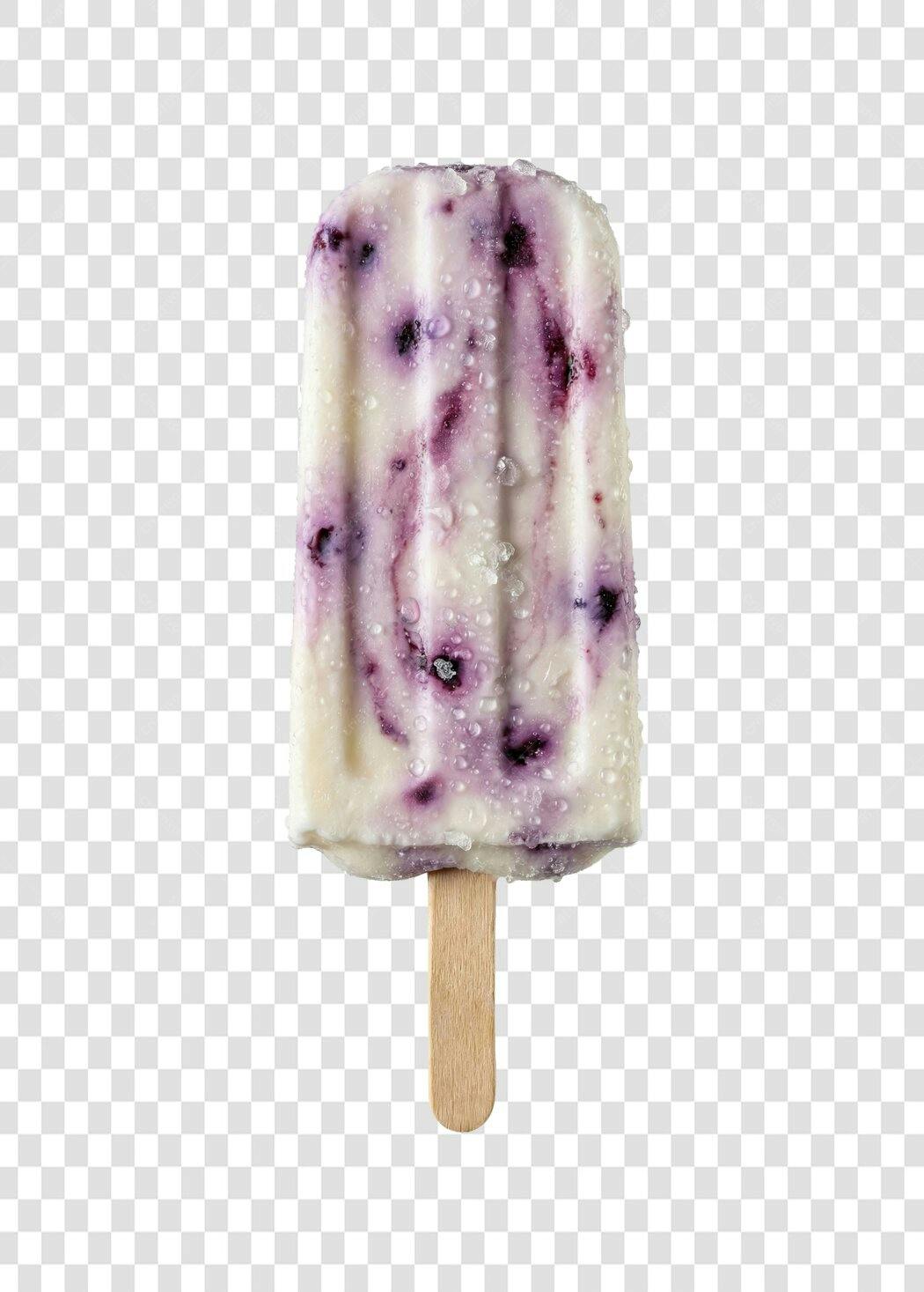 Foto Recortada Picolé Mirtilo Verão PNG Fundo Transparente
