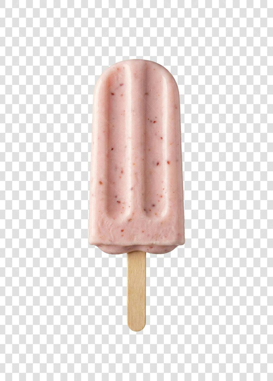Foto Recortada Picolé Morango Rosa Verão PNG Fundo Transparente