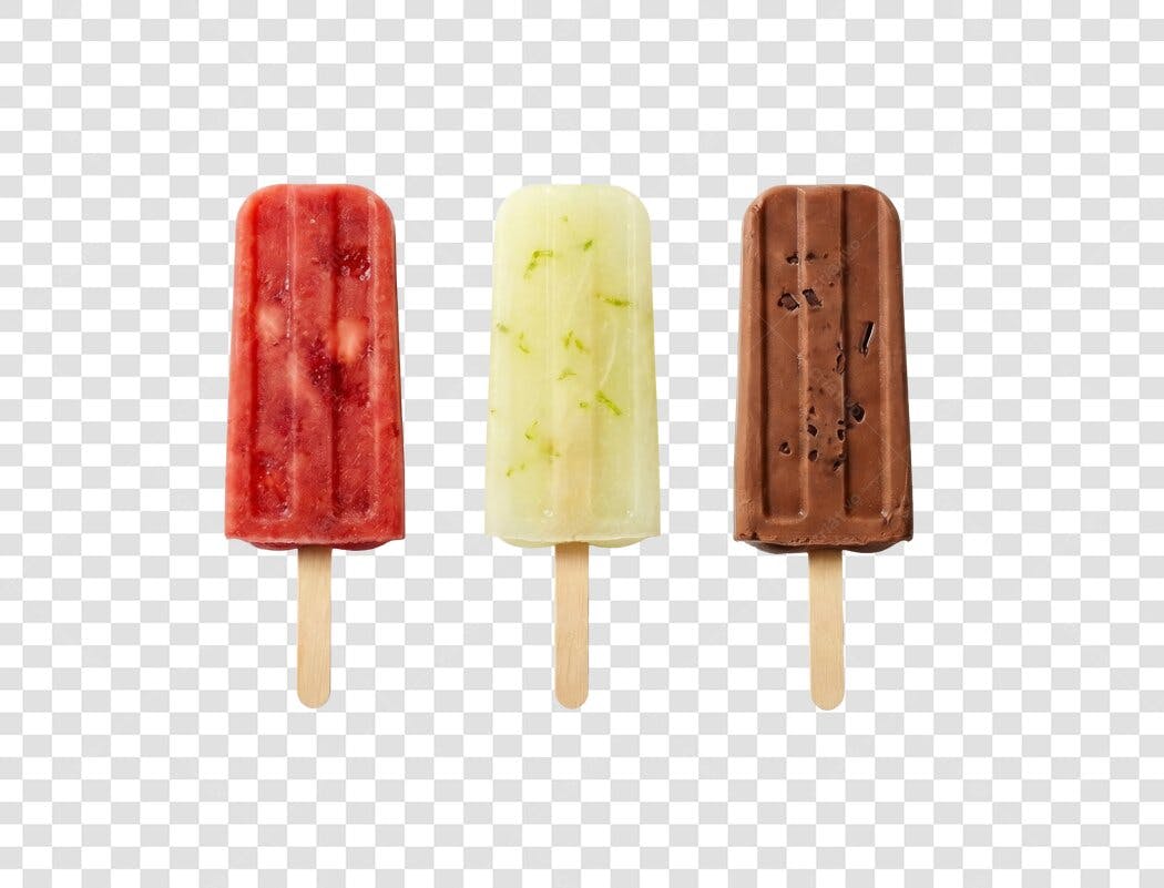 Foto Recortada Picolés Frutas Chocolate PNG Fundo Transparente