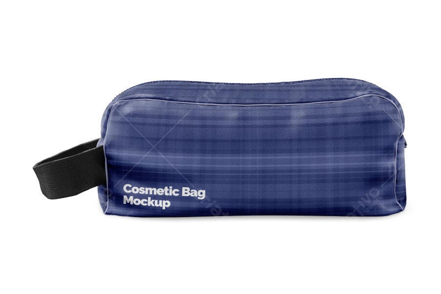Mockup Necessaire Cosméticos Frontal Fundo Branco Editável