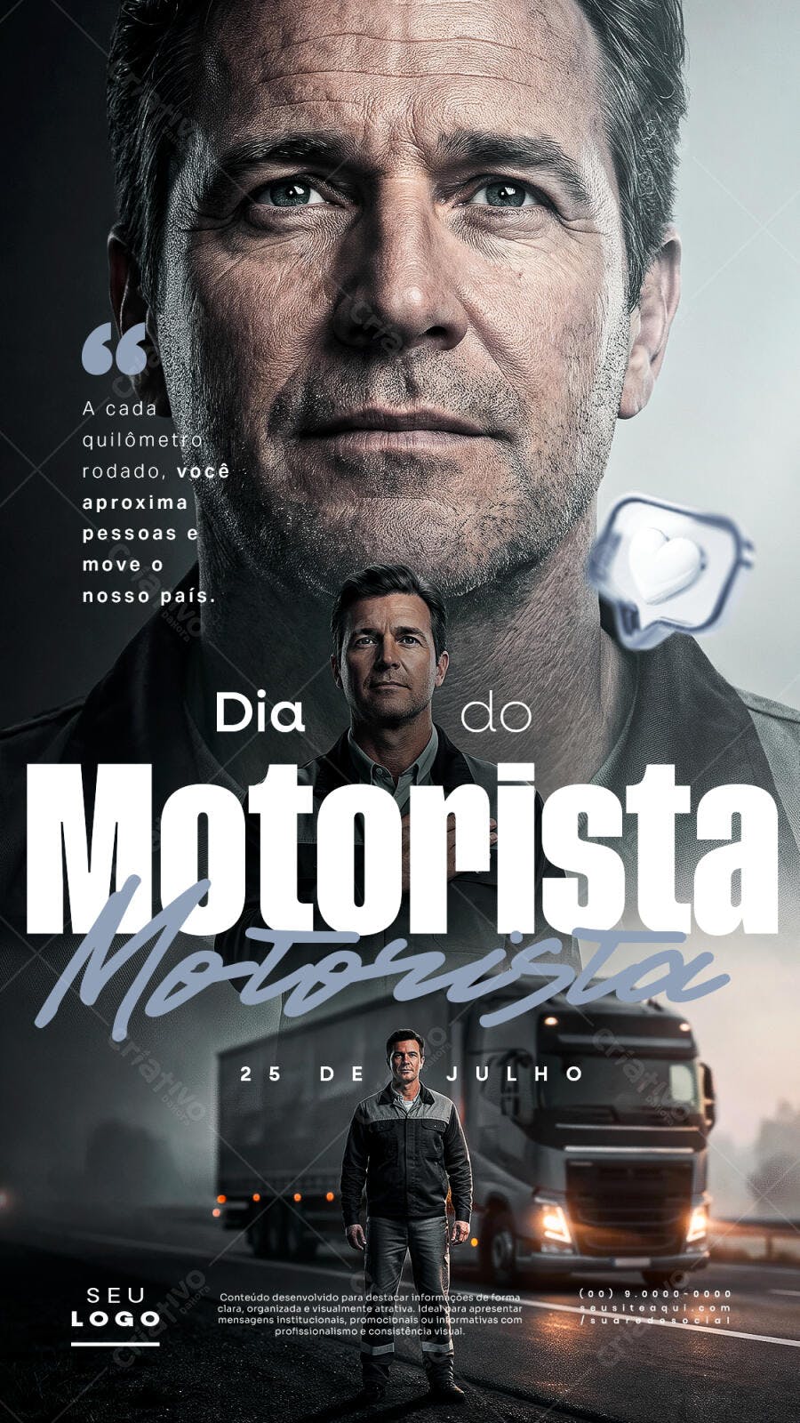 Post Instagram Dia do Motorista 25 de Julho PSD Editável