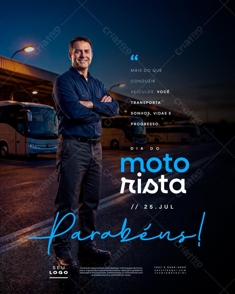 Post Instagram Dia do Motorista 25 de Julho PSD Editável