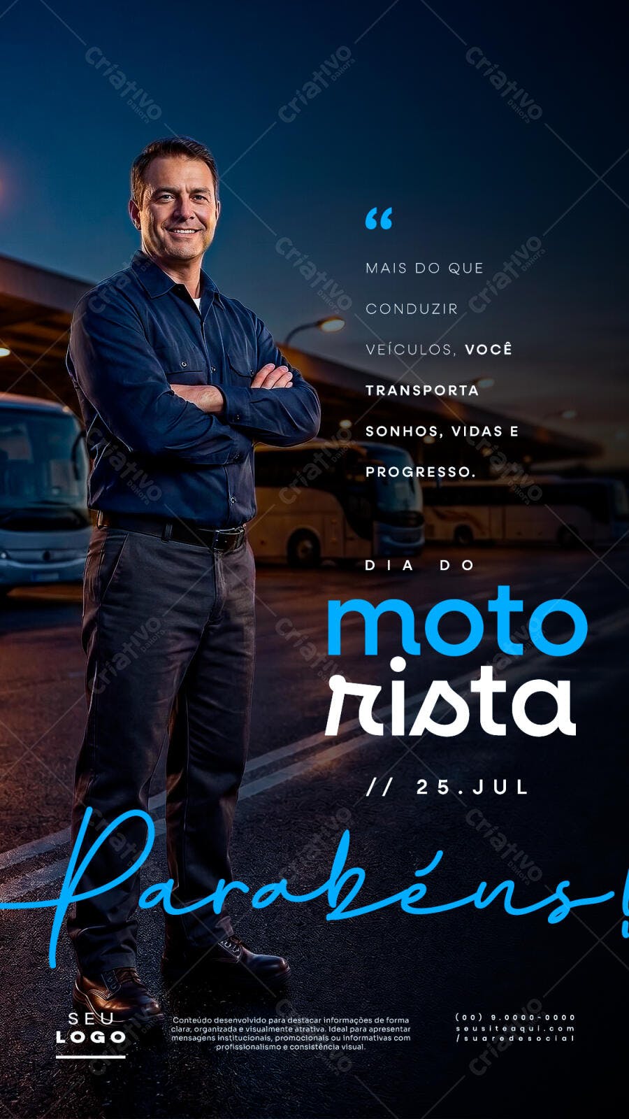 Post Instagram Dia do Motorista 25 Julho PSD Editável