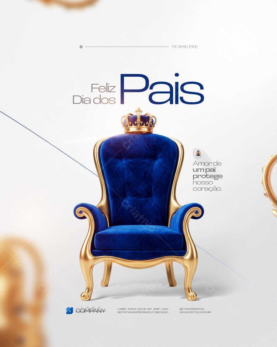 Post Instagram Dia dos Pais Cadeira Real PSD Editável