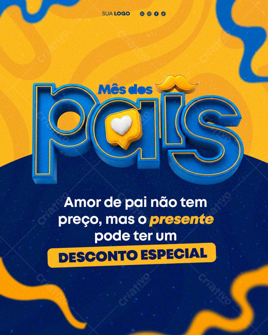 Post Instagram Dia dos Pais Desconto Especial PSD Editável