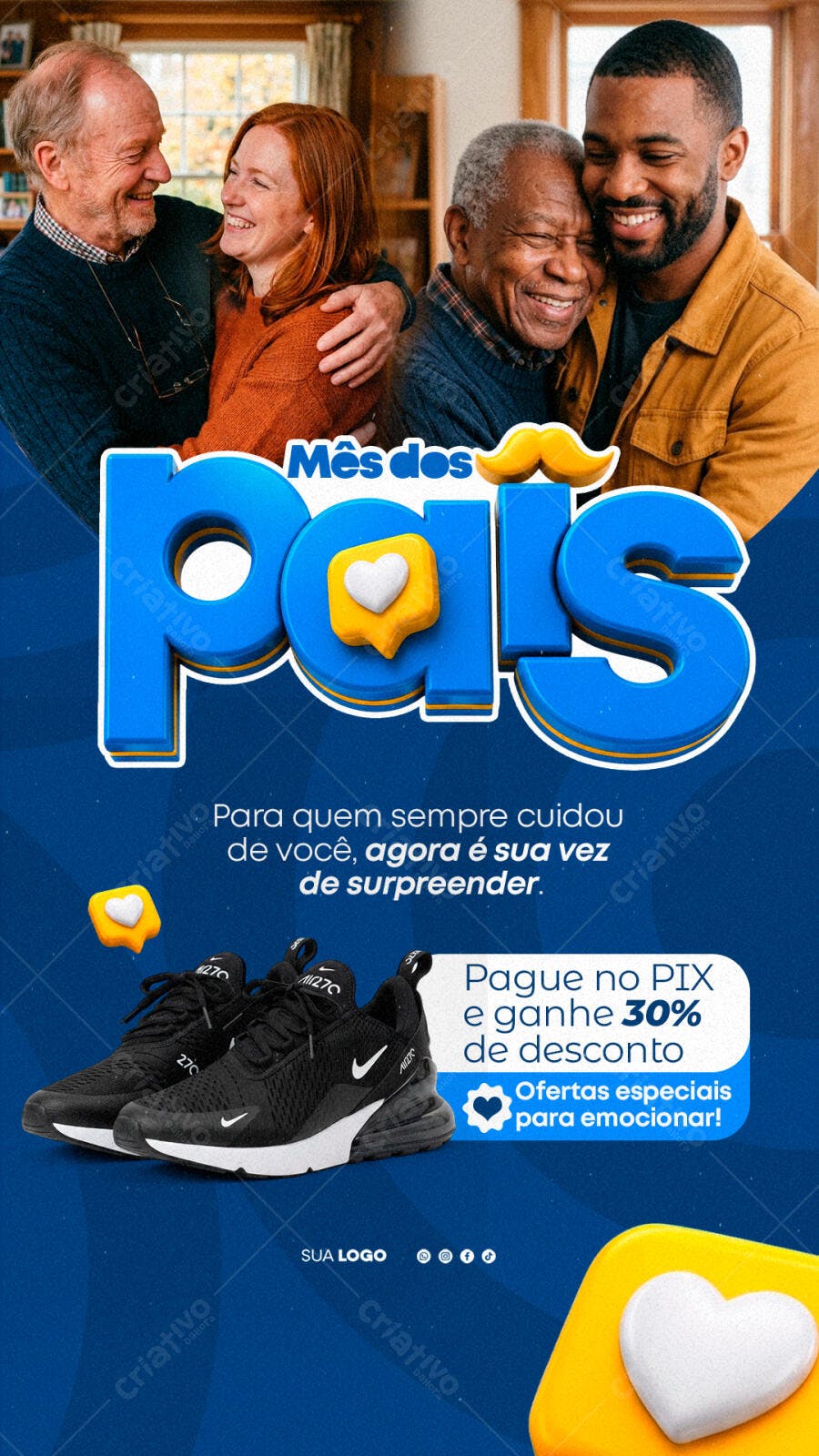 Post Instagram Dia dos Pais Oferta Calçados PSD Editável