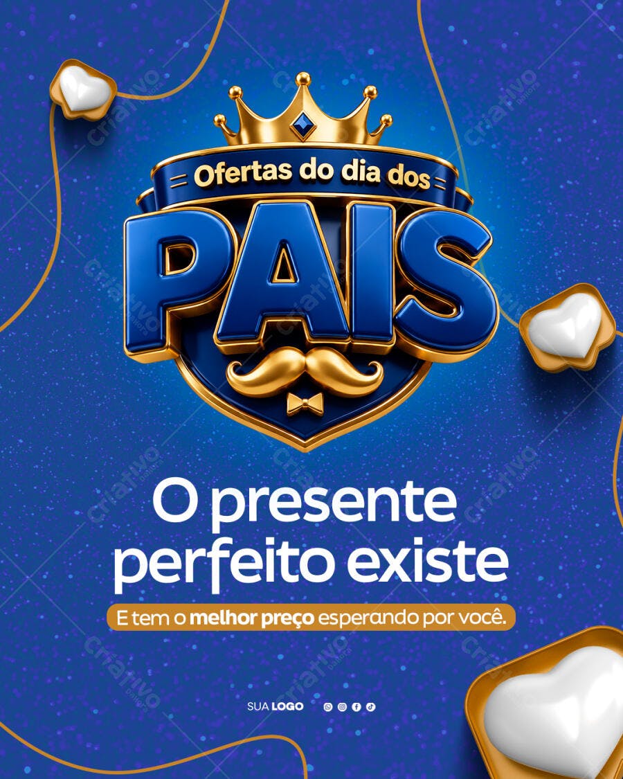 Post Instagram Dia dos Pais Ofertas PSD Editável