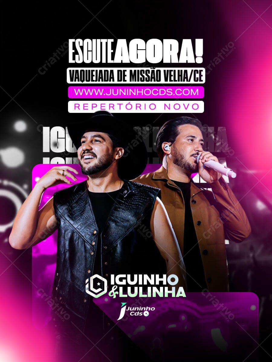 Post Instagram Show Sertanejo Juninho CDs PSD Editável