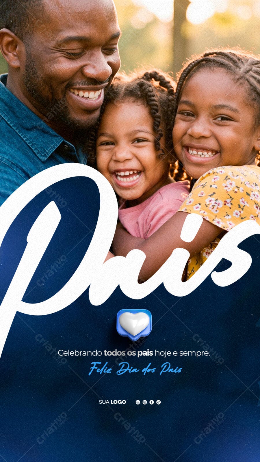 Story Dia dos Pais Agosto Familiar PSD Editável
