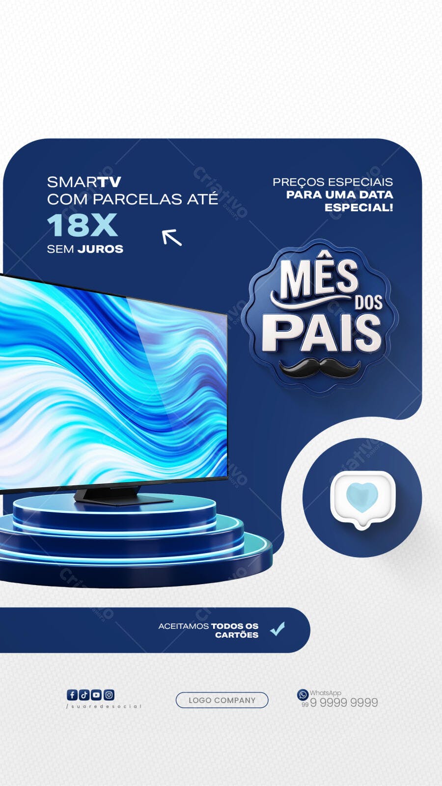 Post Instagram Mês dos Pais Eletrônicos PSD Editável