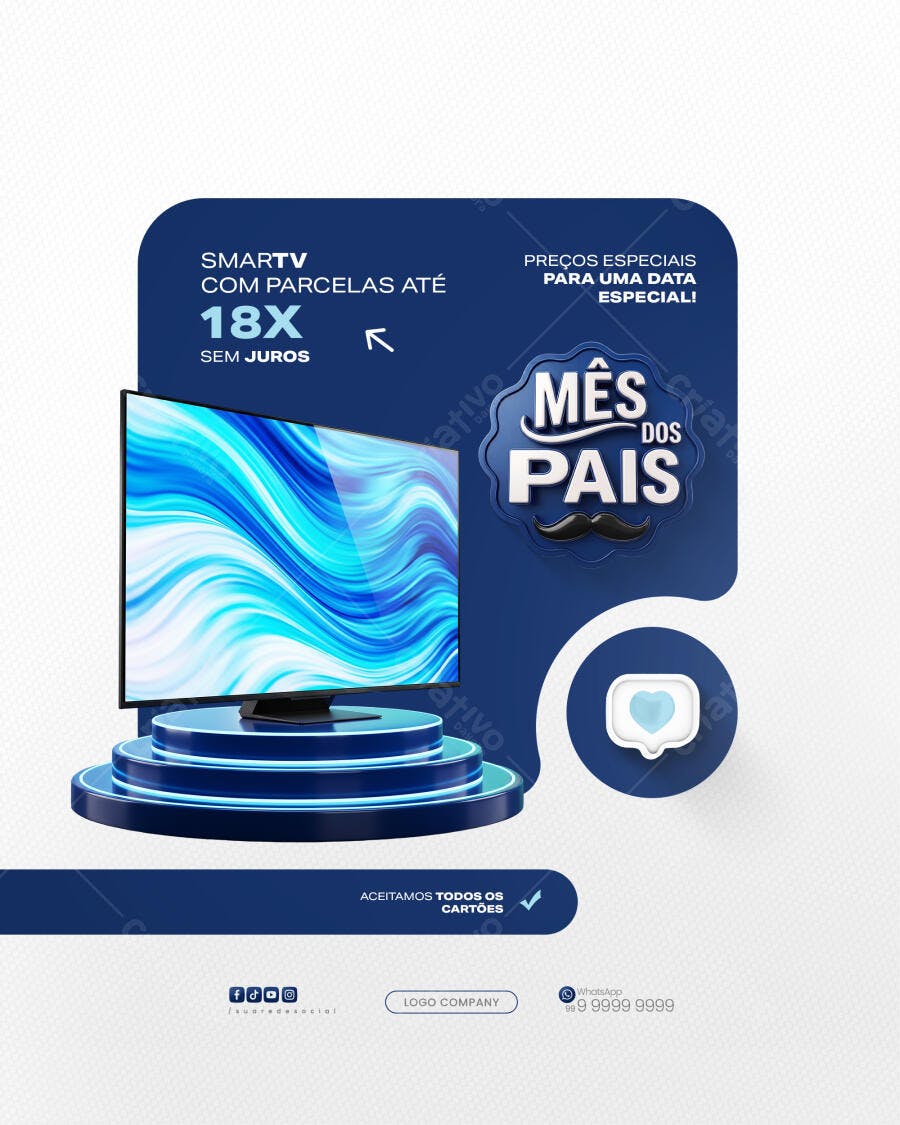 Post Instagram Mês dos Pais Eletrônicos PSD Editável