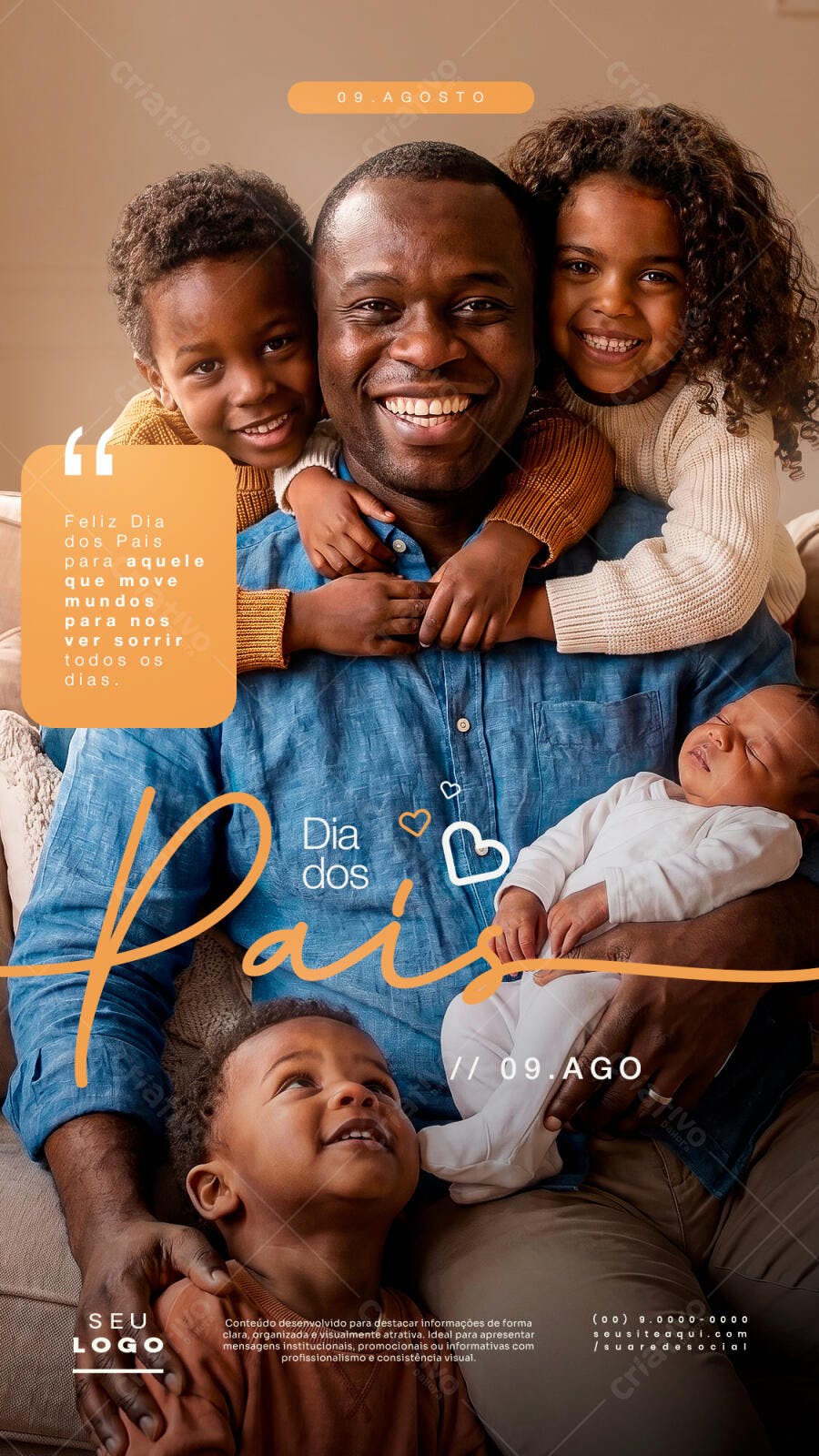 Story Dia dos Pais Agosto Família PSD Editável