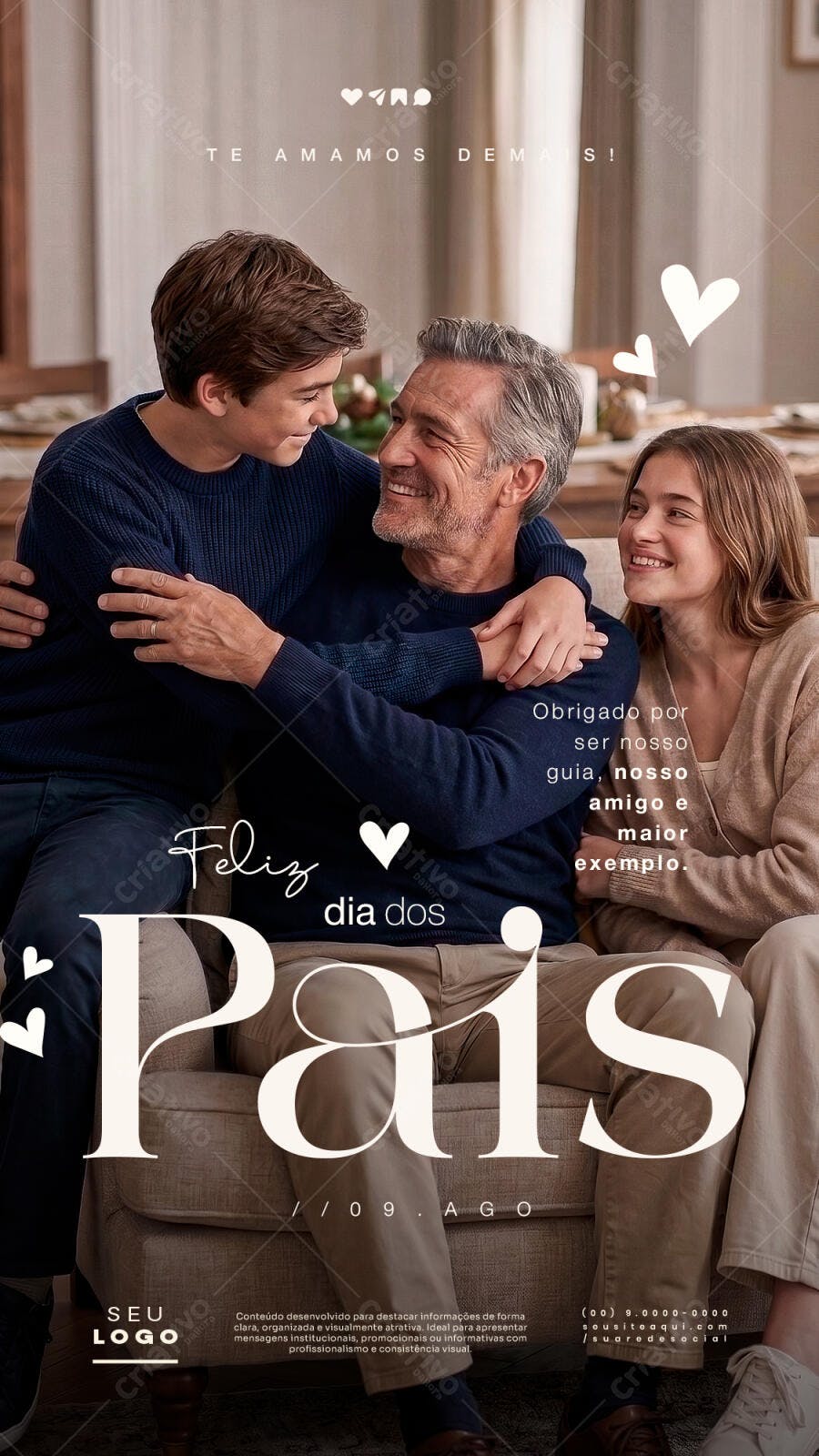 Story Dia dos Pais Agosto Familiar PSD Editável
