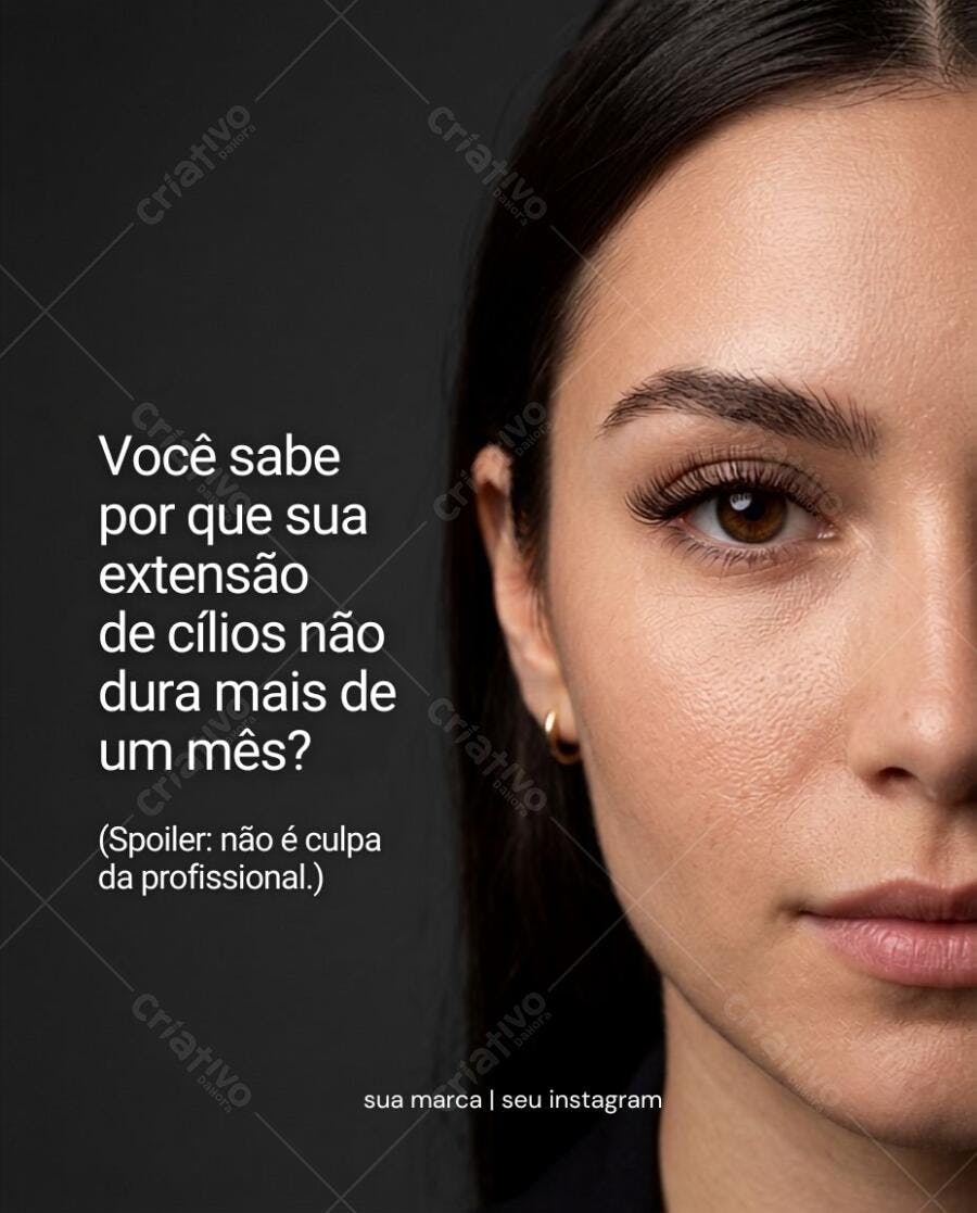 Template Canva Post Instagram Extensão de Cílios Beleza Editável