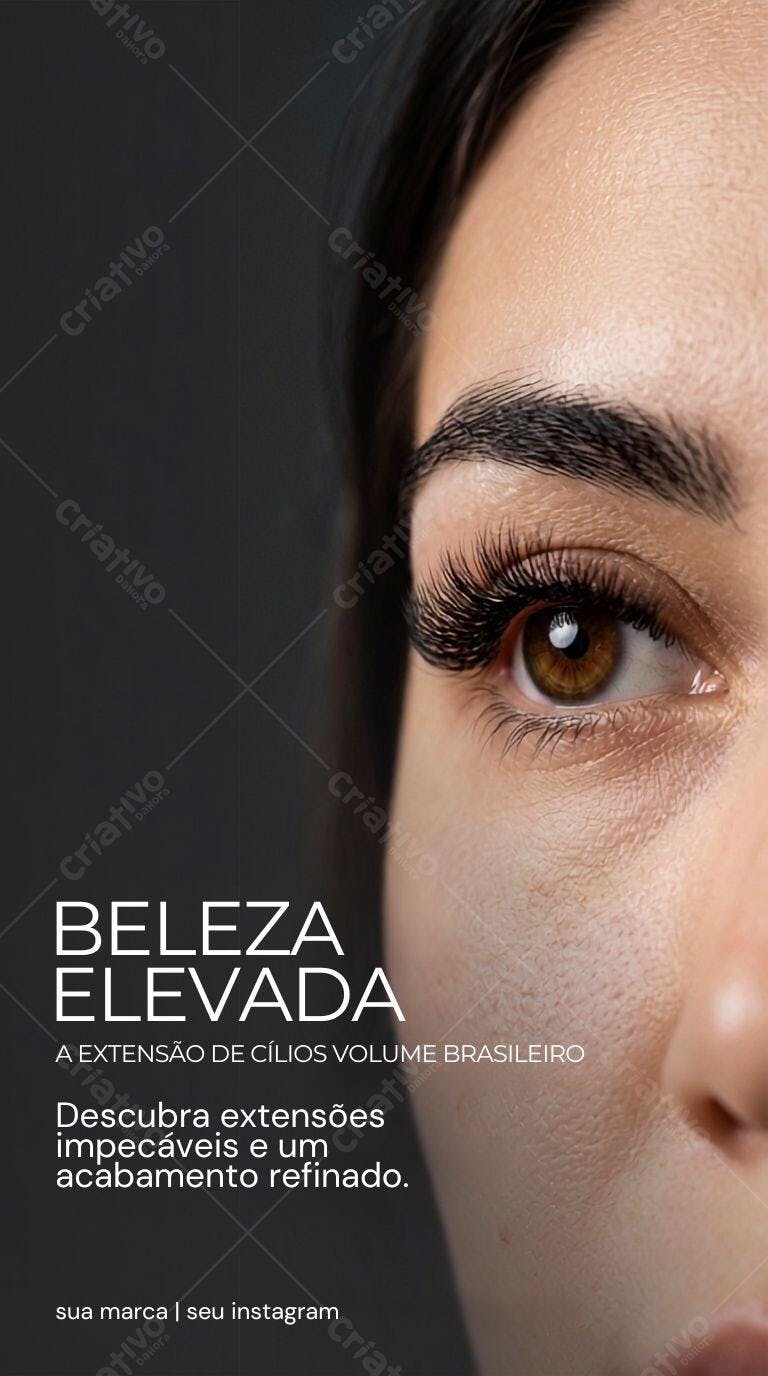 Template Canva Story Extensão de Cílios Beleza Elegante Editável