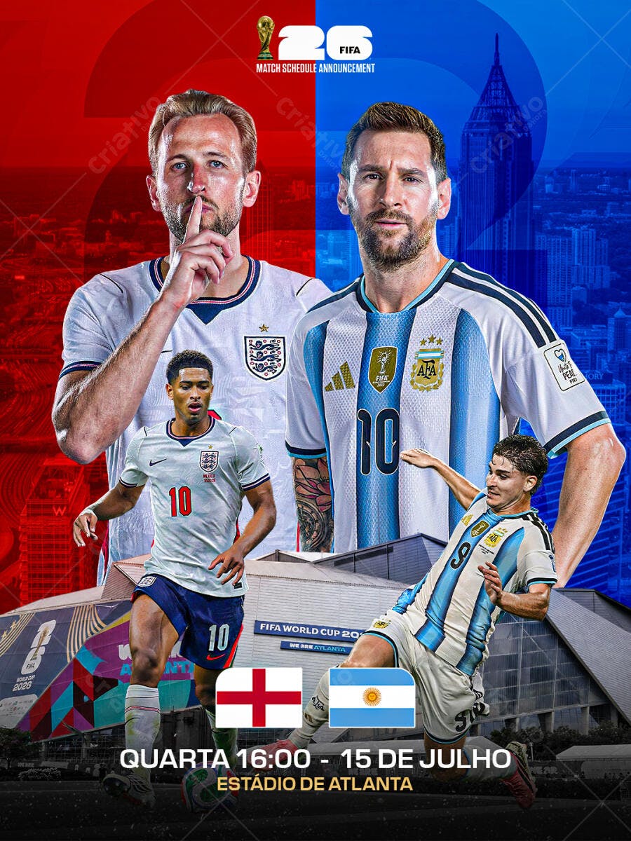 Post Copa do Mundo FIFA 2026 Futebol PSD Editável