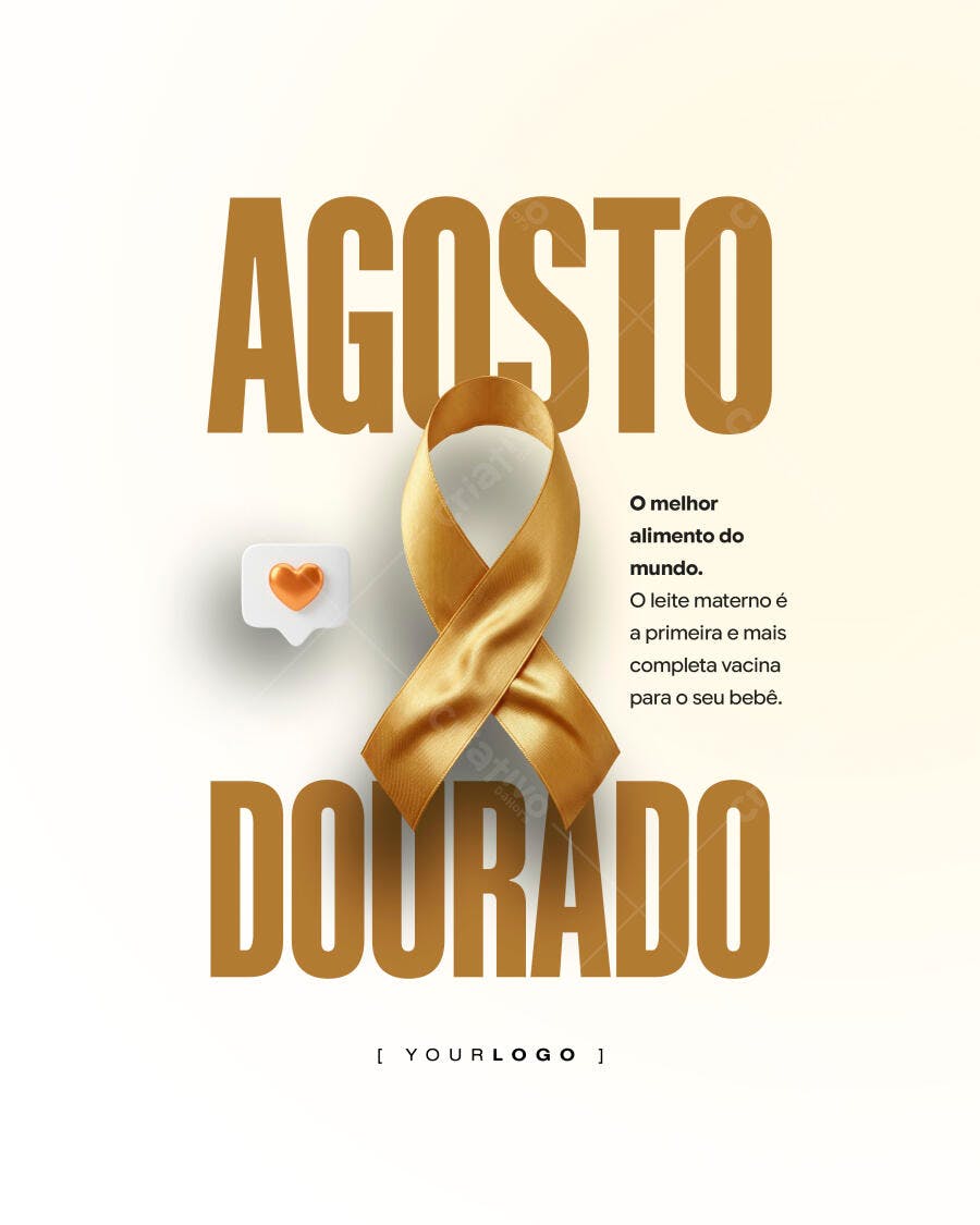 Post Agosto Dourado Amamentação PSD Editável