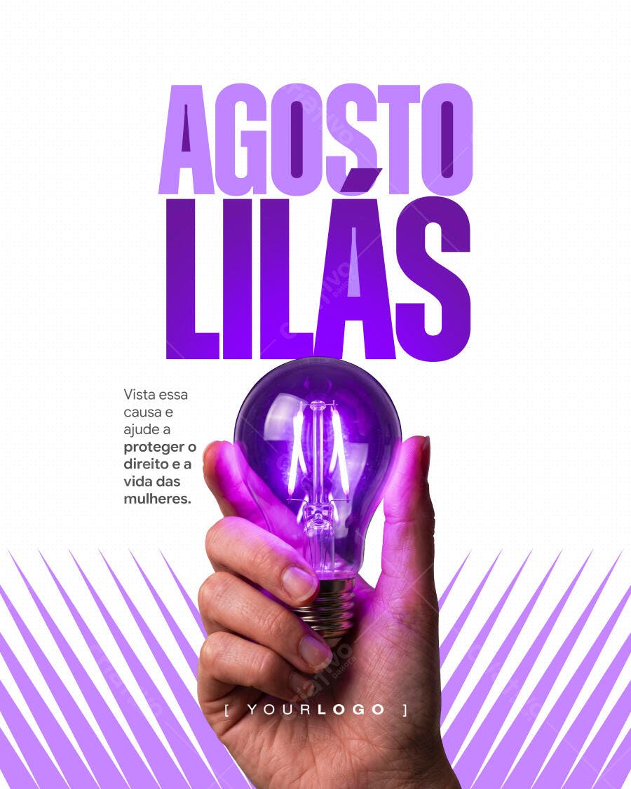 Post Instagram Agosto Lilás Conscientização PSD Editável