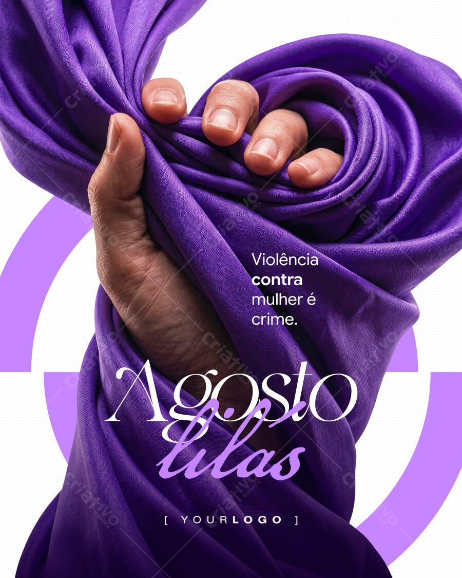 Post Instagram Agosto Lilás Conscientização PSD Editável