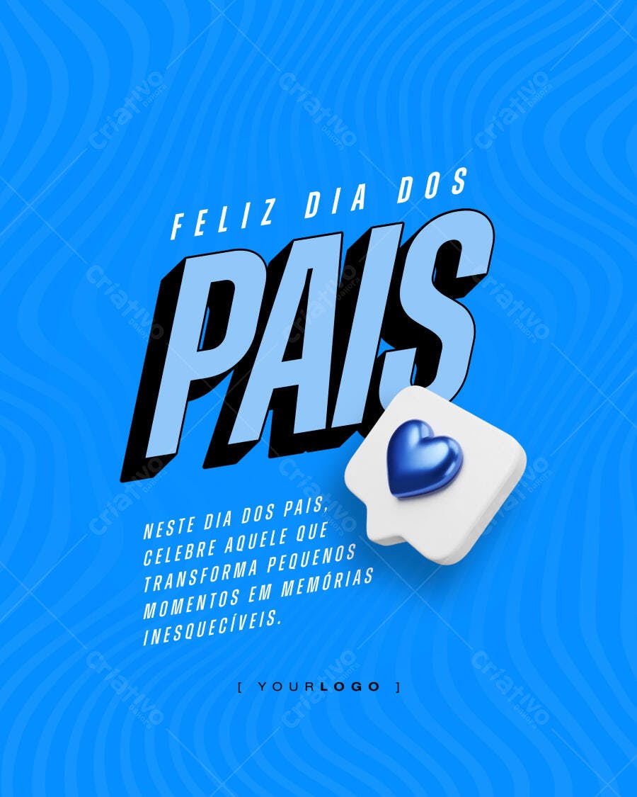 Post Instagram Dia dos Pais Agosto PSD Editável