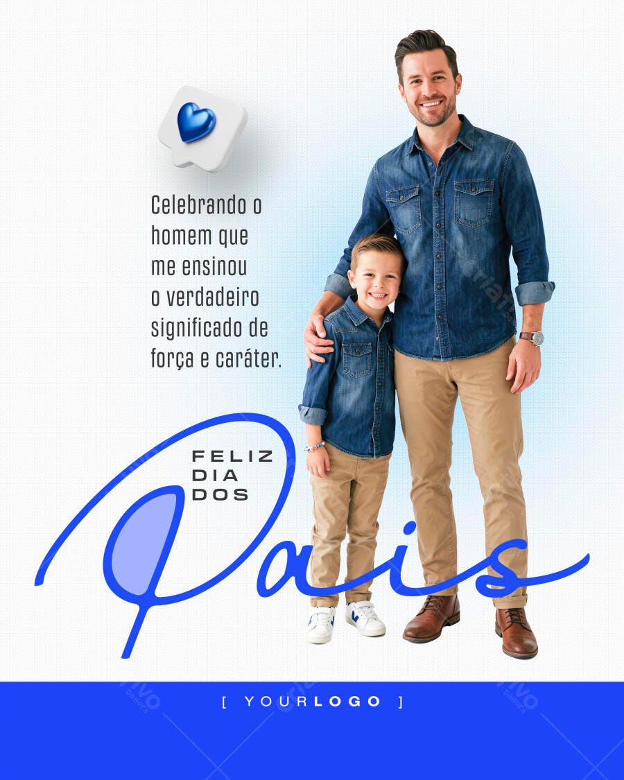 Post Instagram Dia dos Pais Agosto PSD Editável