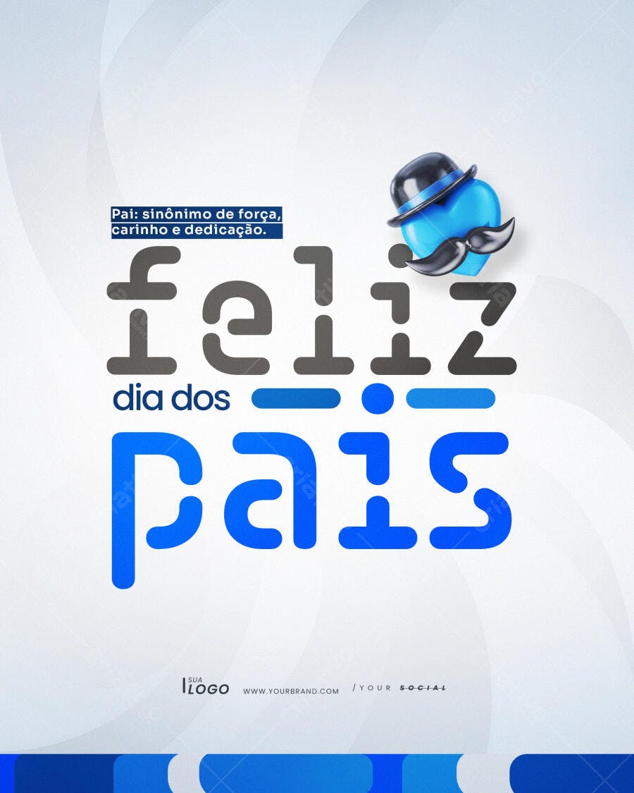 Post Instagram Dia dos Pais Agosto PSD Editável