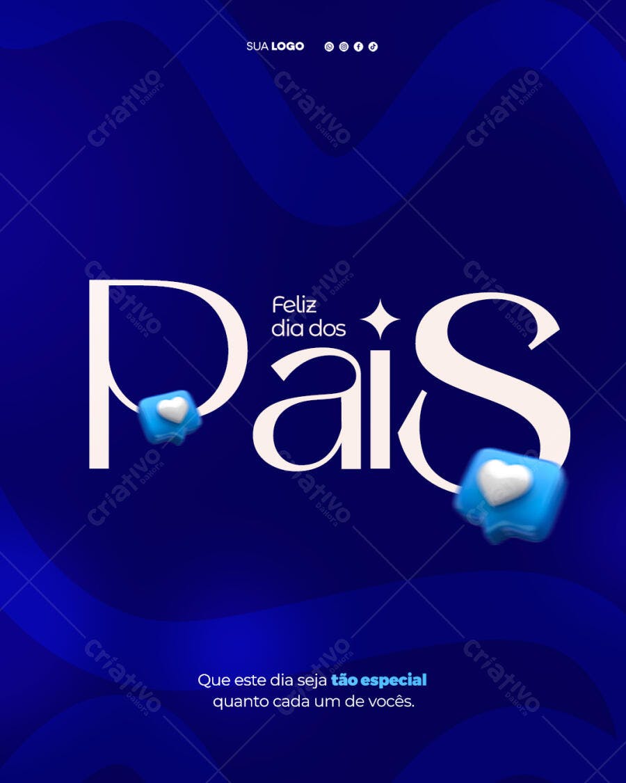 Post Instagram Dia dos Pais Agosto PSD Editável