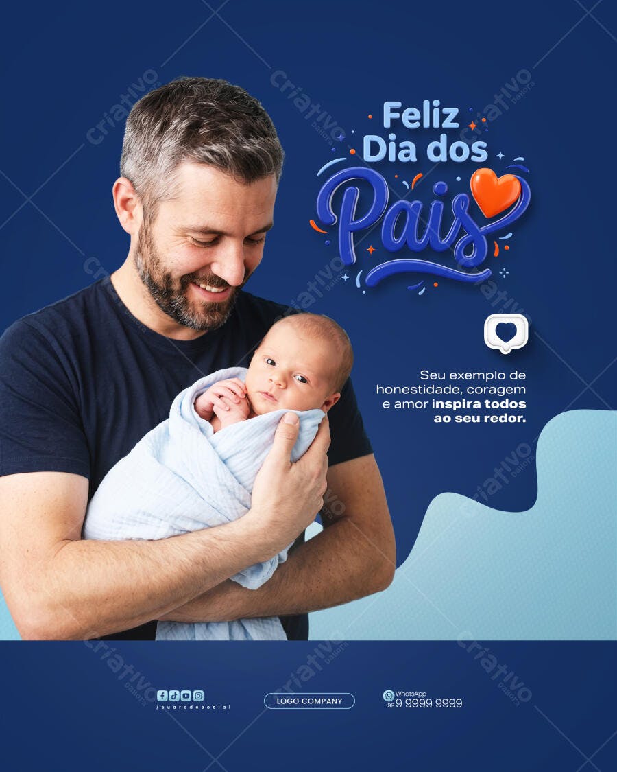 Post Instagram Dia dos Pais Família PSD Editável