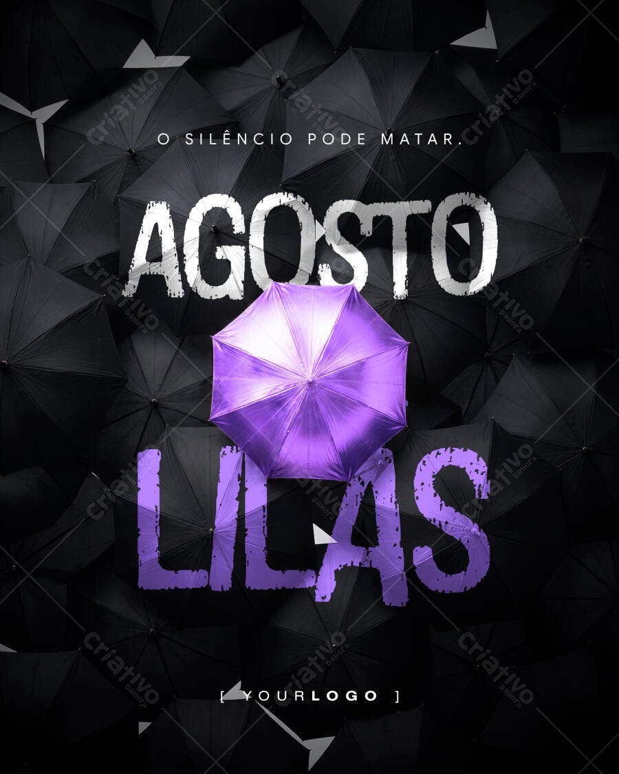 Post Instagram Agosto Lilás Violência Doméstica PSD Editável