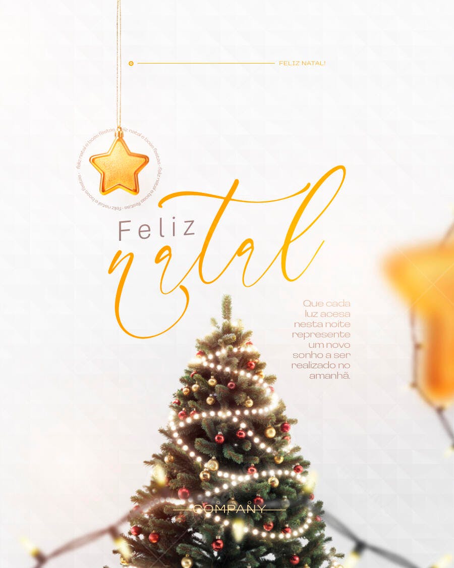 Post Instagram Feliz Natal Dezembro PSD Editável
