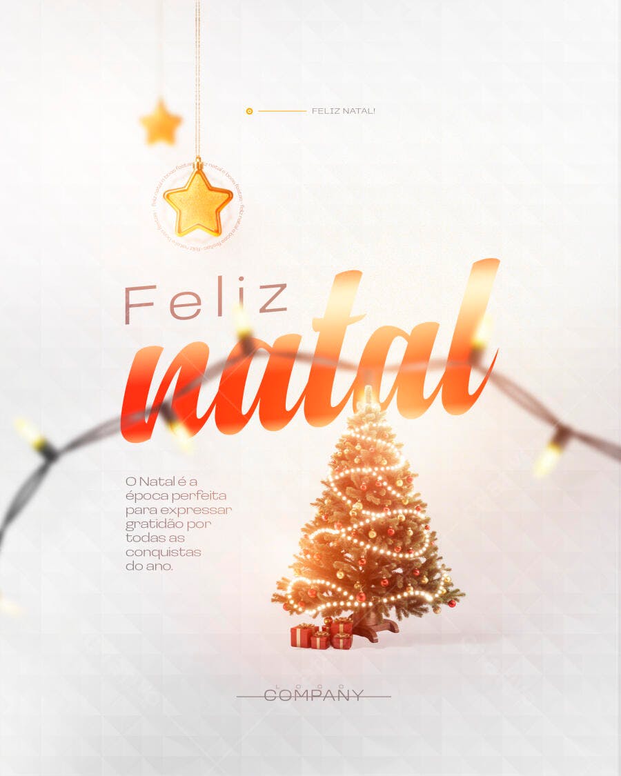 Post Instagram Feliz Natal Dezembro PSD Editável