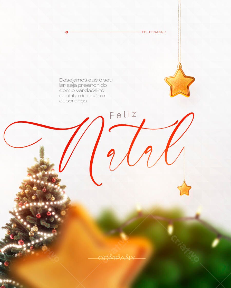 Post Instagram Feliz Natal Dezembro PSD Editável