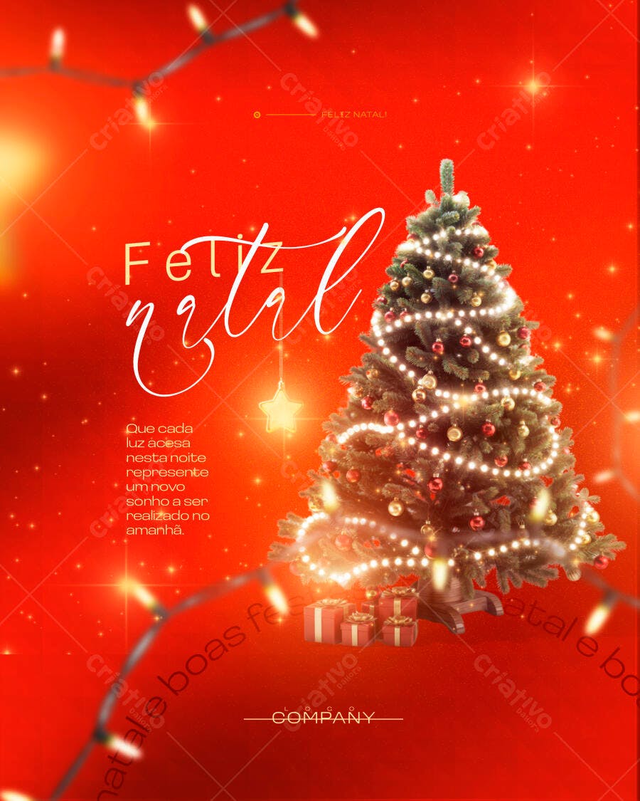 Post Instagram Natal 25 de Dezembro PSD Editável