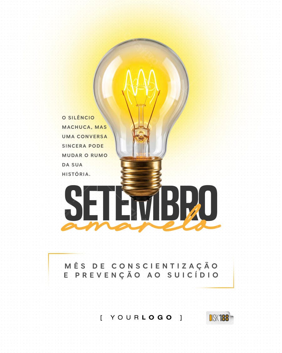 Post Setembro Amarelo Conscientização PSD Editável
