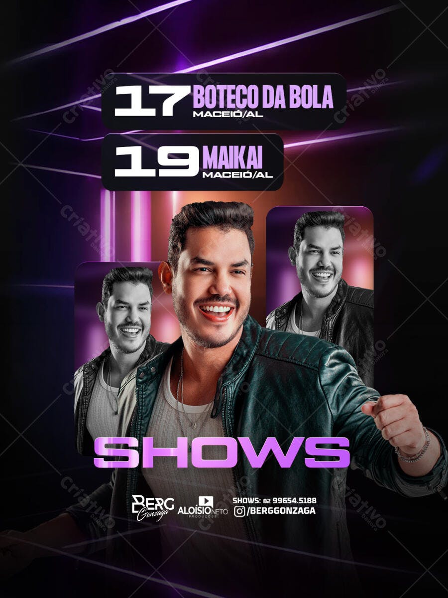 Flyer Shows Música Sertaneja Evento PSD Editável