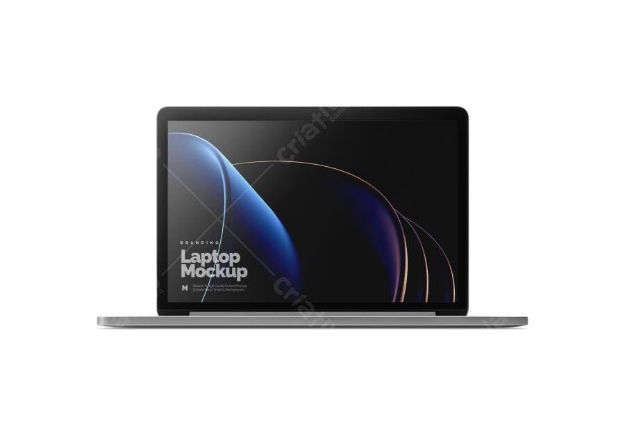 Mockup Notebook Frontal Fundo Branco Realista Editável