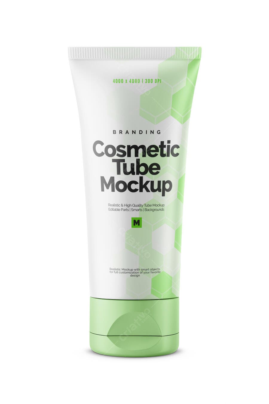 Mockup Realista Frasco Cosmético Bisnaga Plástico Fundo Branco Editável