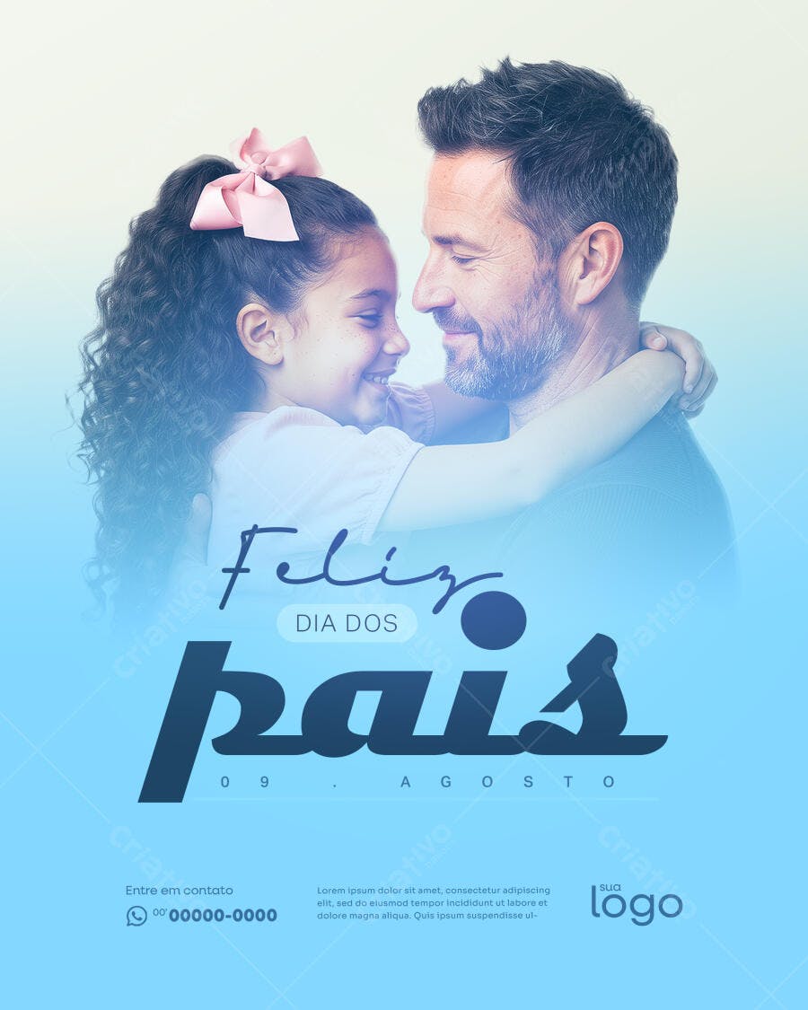 Post Instagram Dia dos Pais Agosto PSD Editável