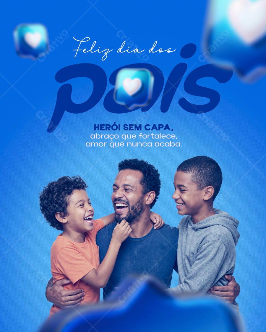 Post Instagram Dia dos Pais Agosto PSD Editável