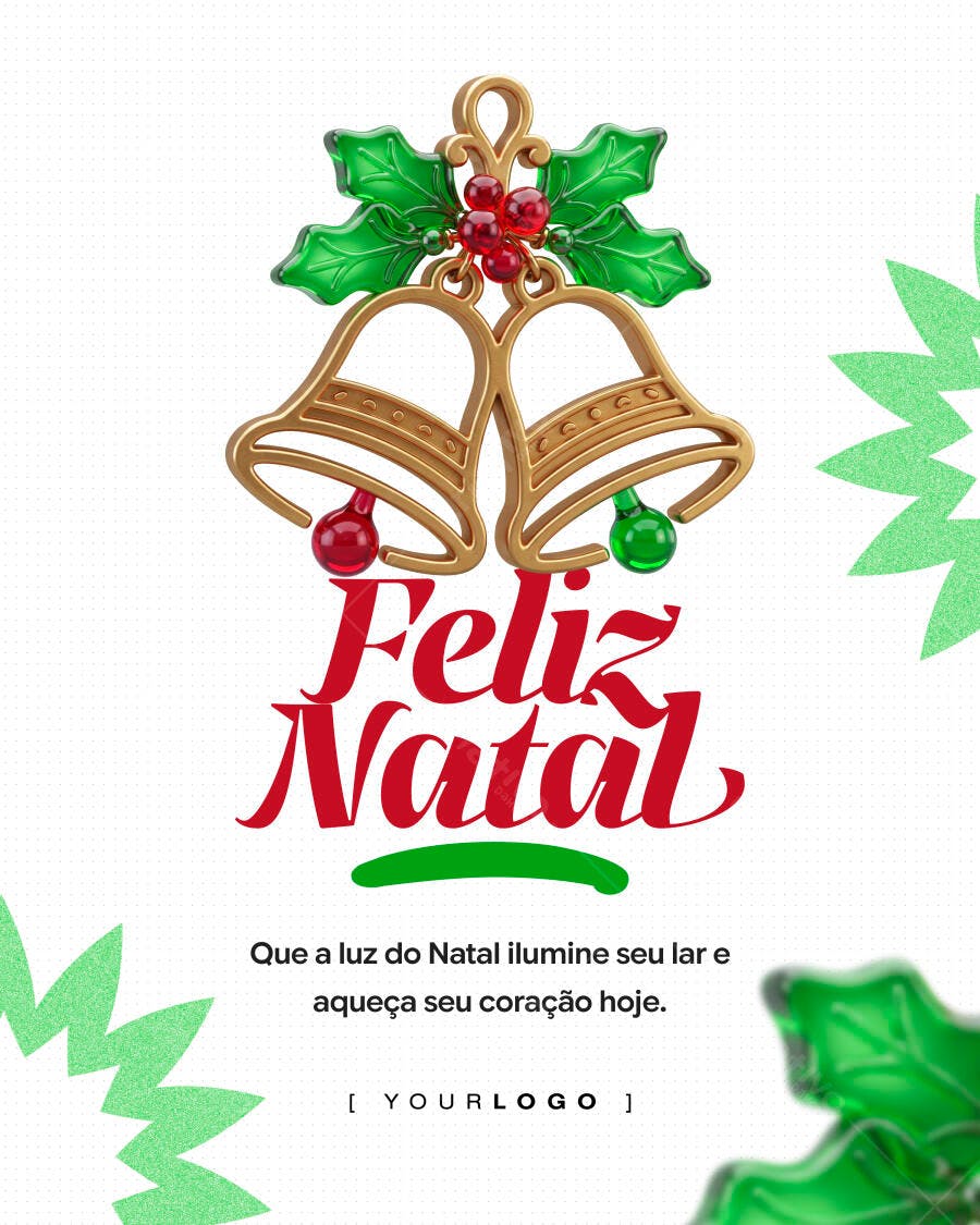 Post Instagram Feliz Natal Dezembro PSD Editável