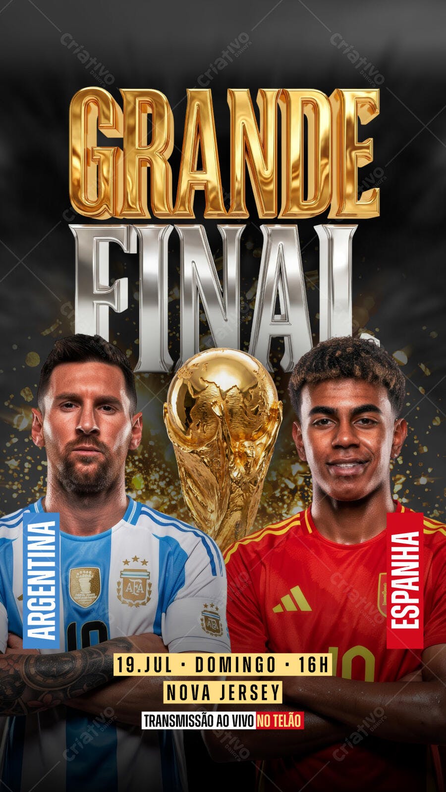 Post Instagram Grande Final Futebol Julho PSD Editável