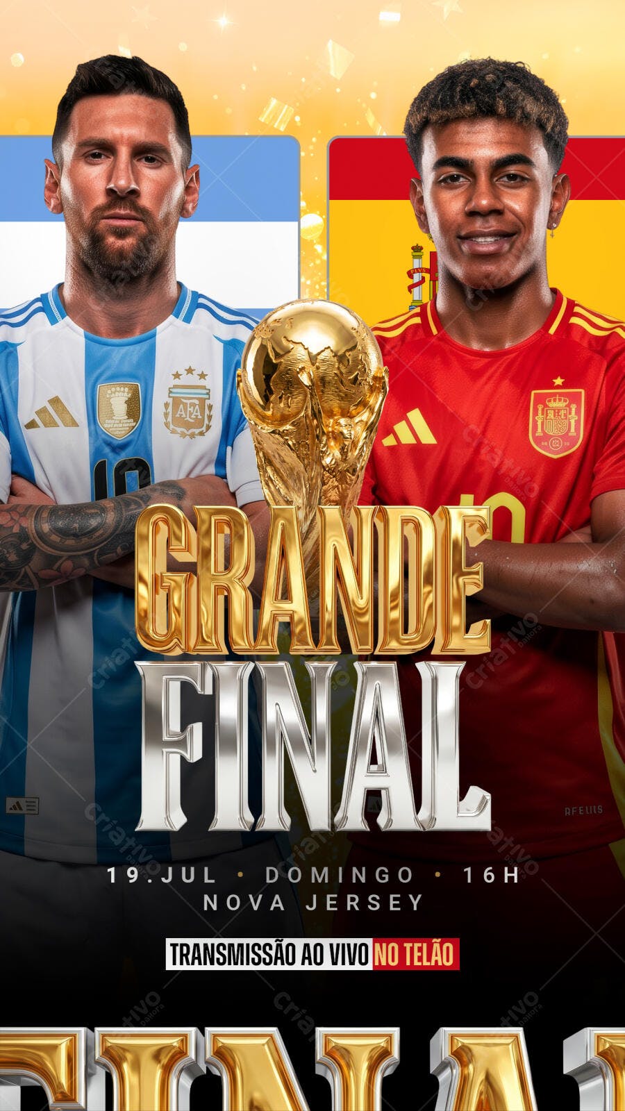 Post Instagram Grande Final Futebol Mundial PSD Editável