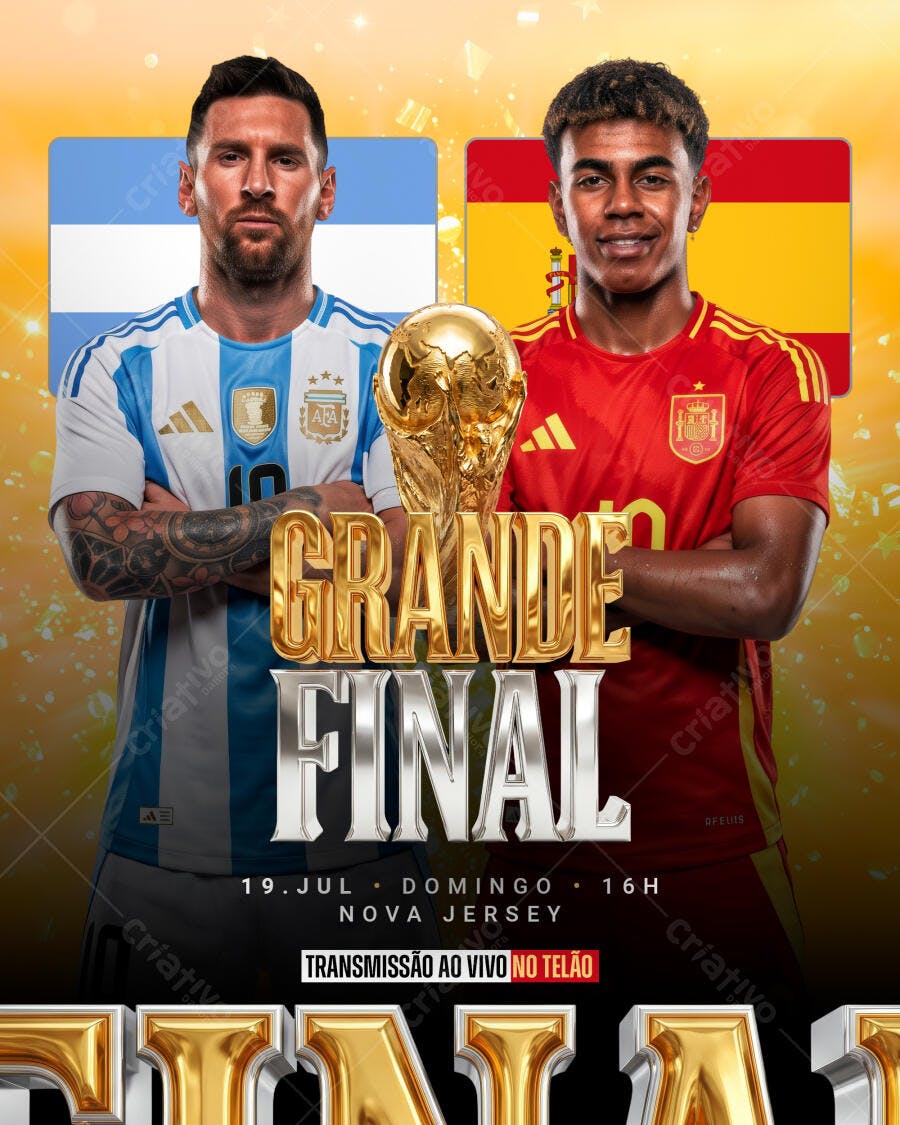 Post Instagram Grande Final Futebol PSD Editável