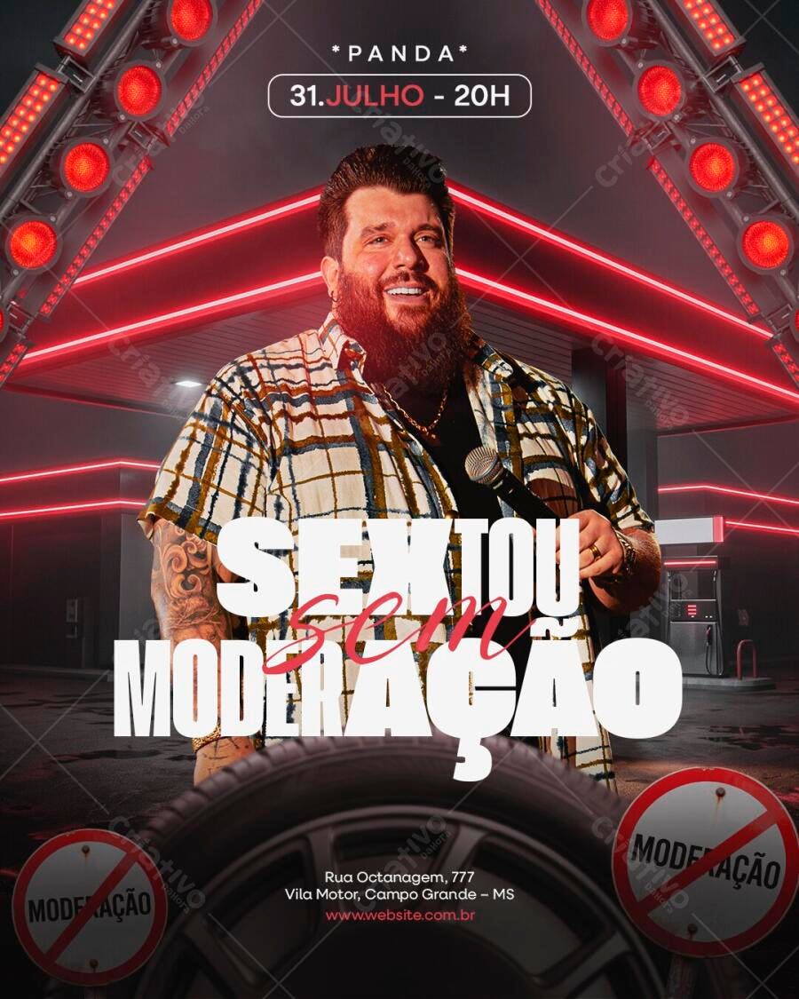 Post Instagram Sextou Balada Festa PSD Editável