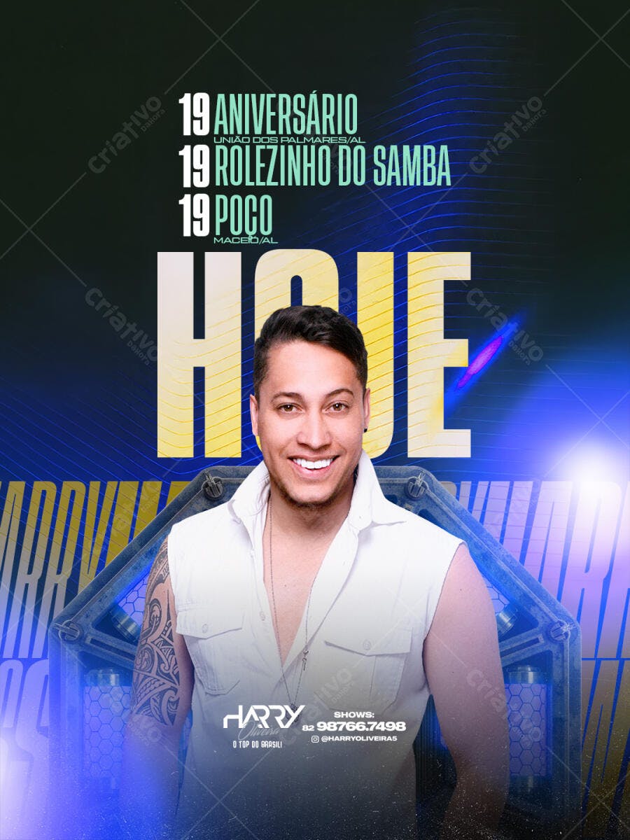 Flyer Aniversário Rolezinho do Samba Evento PSD Editável