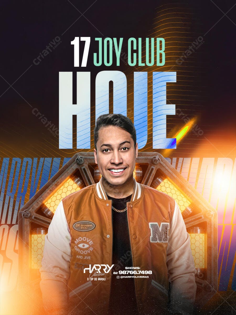Flyer Balada Festa Eletrônica DJ PSD Editável