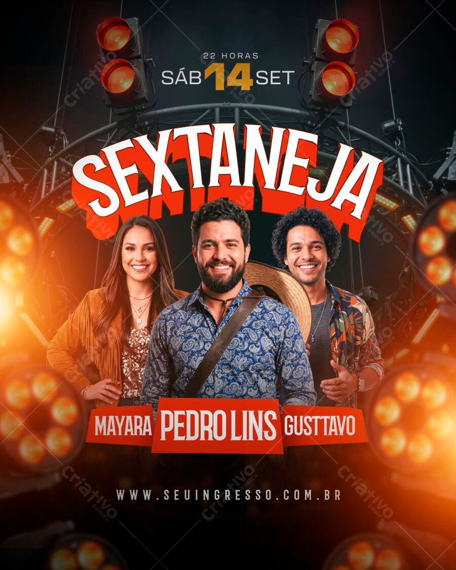 Flyer Sextaneja Sertanejo Balada PSD Editável