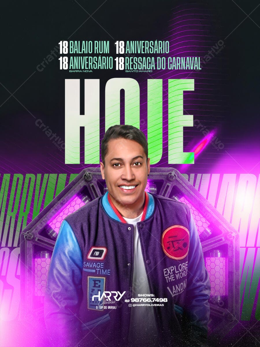 Post Instagram Aniversário Ressaca do Carnaval PSD Editável