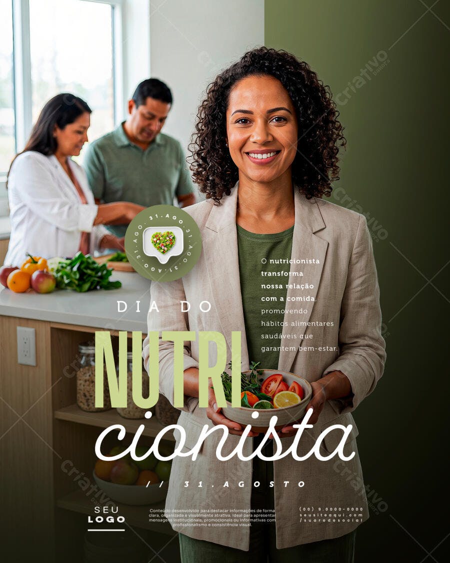 Post Instagram Dia do Nutricionista 31 Agosto PSD Editável